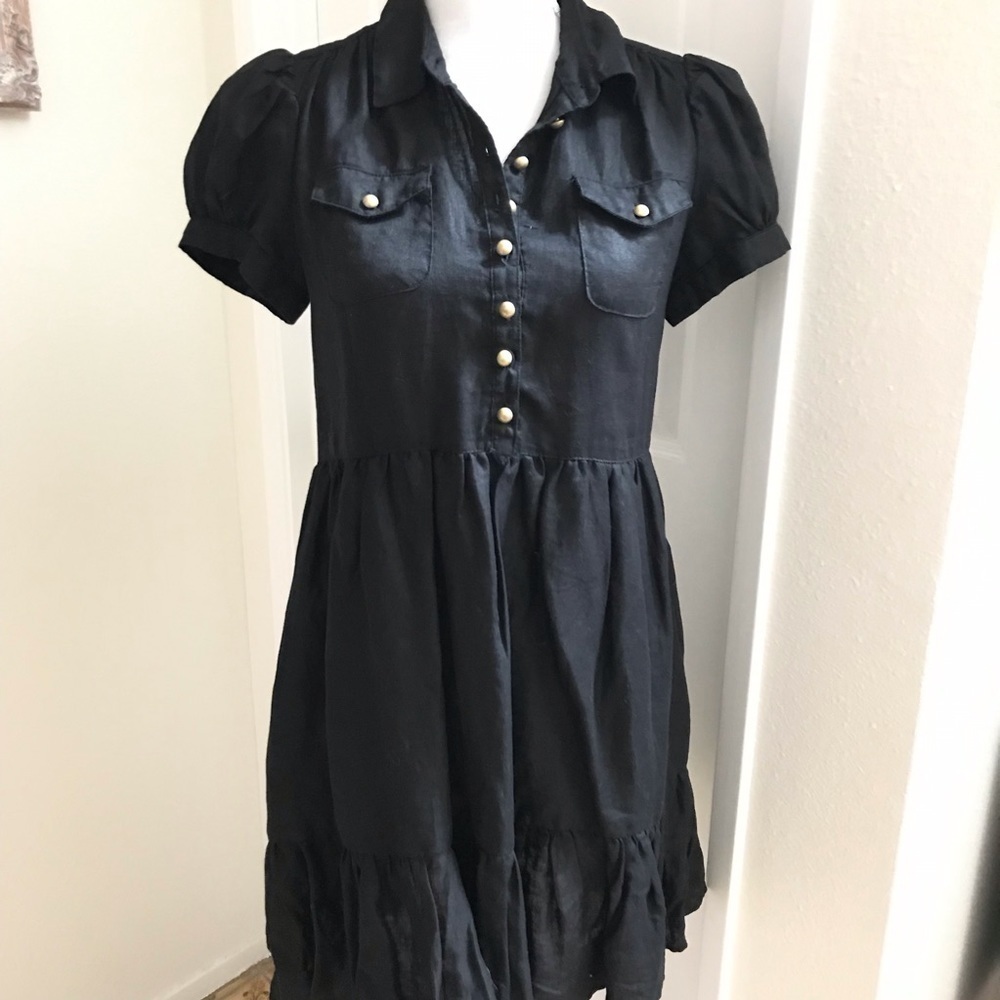 French Connection Linen Button Front Dress Sz 6